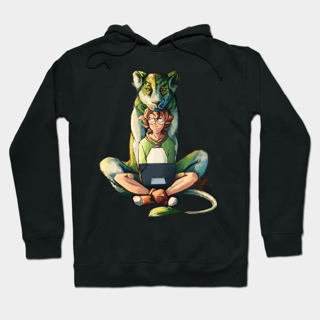 The Green Lion Hoodie by CrossRoadArt